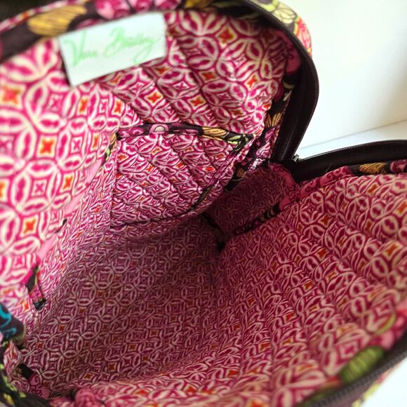 Vera Bradley Maggie in Mod Brown/Pink Quilted Floral Zipper Backpack 12” by 9” - Picture 8 of 8
